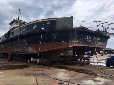 The Cape Point looks rough now, but she will be all shipshape when she goes back into service.